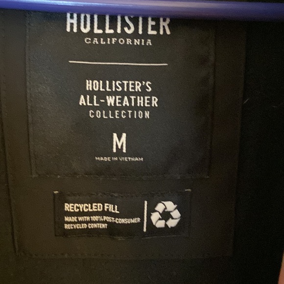 Hollister black parka jacket basically new, medium - Picture 2 of 6